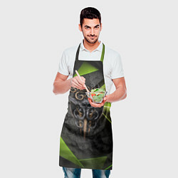 Фартук кулинарный Baldurs Gate 3 logo green abstract, цвет: 3D-принт — фото 2