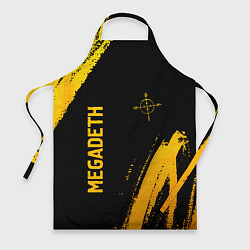 Фартук кулинарный Megadeth - gold gradient: надпись, символ, цвет: 3D-принт