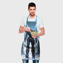 Фартук кулинарный Большой черный робот, цвет: 3D-принт — фото 2