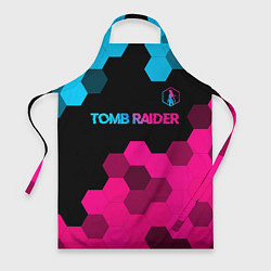 Фартук кулинарный Tomb Raider - neon gradient: символ сверху, цвет: 3D-принт