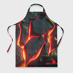 Фартук кулинарный Красные плиты с лавой, цвет: 3D-принт