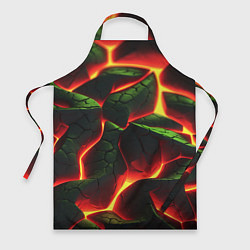 Фартук кулинарный Зеленые плиты и лава, цвет: 3D-принт