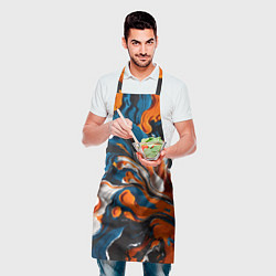 Фартук кулинарный Акриловые краски - оранжевые, цвет: 3D-принт — фото 2
