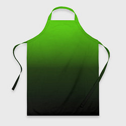 Фартук кулинарный Градиент ядовитый зеленый - черный, цвет: 3D-принт