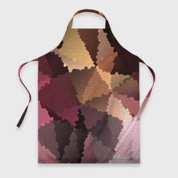 Фартук кулинарный Мозаика в коричнево-розовых тонах, цвет: 3D-принт