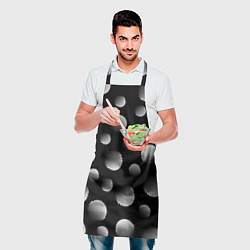Фартук кулинарный Шары в полоску на черном фоне, цвет: 3D-принт — фото 2