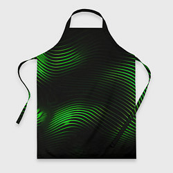 Фартук кулинарный Зеленые тонкие линии, цвет: 3D-принт