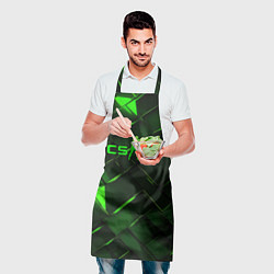 Фартук кулинарный CSGO green abstract elements, цвет: 3D-принт — фото 2