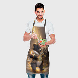Фартук кулинарный Бурый медвежонок с фонариком, цвет: 3D-принт — фото 2