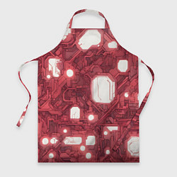 Фартук кулинарный Красные Кибер схемы неон, цвет: 3D-принт