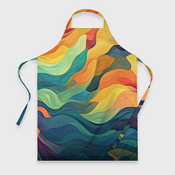 Фартук кулинарный Красочная палитра в волнах, цвет: 3D-принт