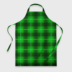 Фартук кулинарный Шотландка ярко-зелёный, цвет: 3D-принт