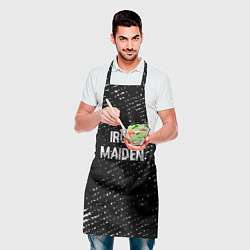 Фартук кулинарный Iron Maiden glitch на темном фоне: символ сверху, цвет: 3D-принт — фото 2