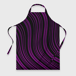 Фартук кулинарный Абстракция фиолетовые линии, цвет: 3D-принт