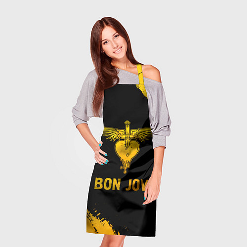 Фартук Bon Jovi - gold gradient / 3D-принт – фото 3