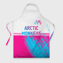 Фартук кулинарный Arctic Monkeys neon gradient style: символ сверху, цвет: 3D-принт