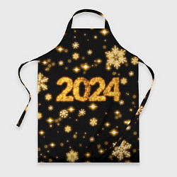 Фартук Новый 2024 год - золотые снежинки