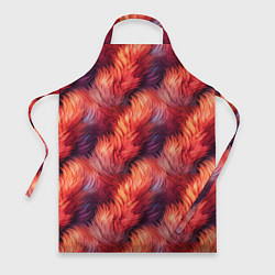 Фартук кулинарный Красный мех паттерн, цвет: 3D-принт