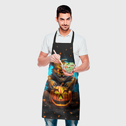 Фартук кулинарный Halloween - страшный медведь с тыквой, цвет: 3D-принт — фото 2