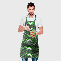 Фартук кулинарный Кибер неоновая броня зелёная, цвет: 3D-принт — фото 2