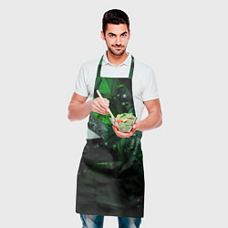Фартук кулинарный Объемные зеленые абстракции, цвет: 3D-принт — фото 2