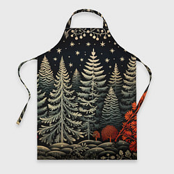Фартук кулинарный Новогоднее настроение лес, цвет: 3D-принт