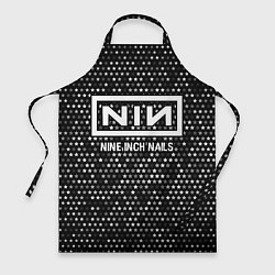 Фартук кулинарный Nine Inch Nails glitch на темном фоне, цвет: 3D-принт