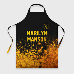 Фартук кулинарный Marilyn Manson - gold gradient посередине, цвет: 3D-принт