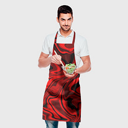 Фартук кулинарный Красно-чёрная пластичная абстракция, цвет: 3D-принт — фото 2