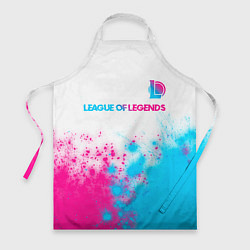 Фартук кулинарный League of Legends neon gradient style посередине, цвет: 3D-принт