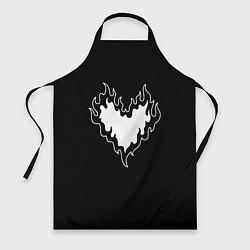 Фартук кулинарный Burning heart, цвет: 3D-принт