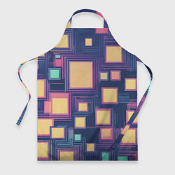 Фартук кулинарный Разноцветные ретро квадраты, цвет: 3D-принт