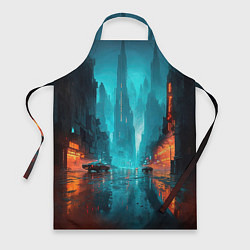 Фартук кулинарный Вечерний городской пейзаж, цвет: 3D-принт