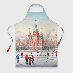 Фартук Ретро новый год на площади
