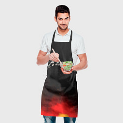 Фартук кулинарный Максим в стиле Металлика - огонь и искры, цвет: 3D-принт — фото 2