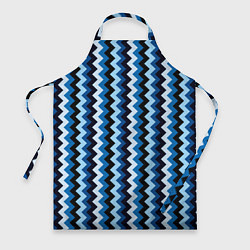 Фартук кулинарный Ломаные полосы синий, цвет: 3D-принт