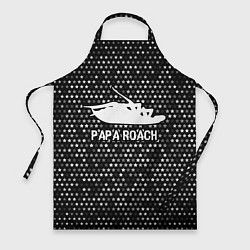 Фартук кулинарный Papa Roach glitch на темном фоне, цвет: 3D-принт