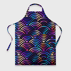 Фартук кулинарный Разноцветные волны-чешуйки, цвет: 3D-принт