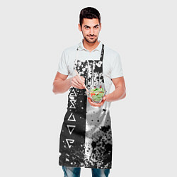 Фартук кулинарный Ведьмак - знаки и брызги, цвет: 3D-принт — фото 2