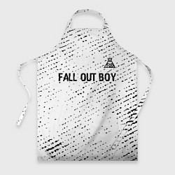 Фартук кулинарный Fall Out Boy glitch на светлом фоне посередине, цвет: 3D-принт