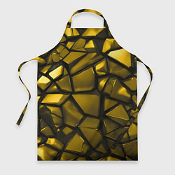 Фартук кулинарный Золотые хромированные осколки, цвет: 3D-принт