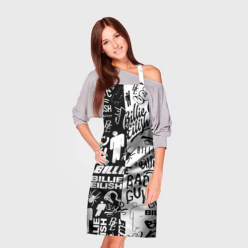 Фартук Billie Eilish чернобелые битва лого / 3D-принт – фото 3
