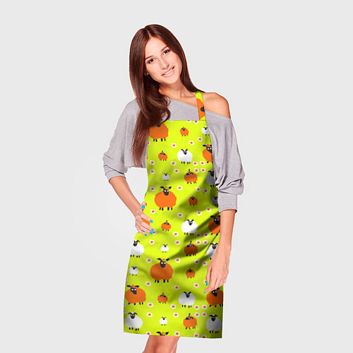 Фартук Стадо овец в поле / 3D-принт – фото 3