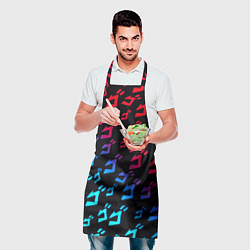 Фартук кулинарный JoJos Bizarre битво лого неон, цвет: 3D-принт — фото 2