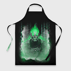 Фартук кулинарный Зелёный скелет в дыму, цвет: 3D-принт