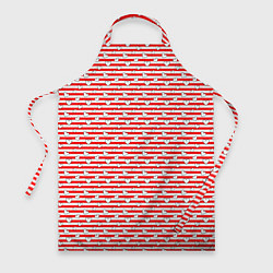 Фартук кулинарный Маленькие сердечки красный полосатый, цвет: 3D-принт