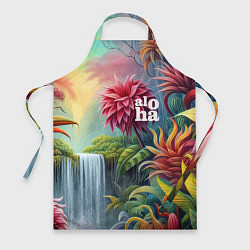 Фартук кулинарный Гавайские тропические цветы - алоха, цвет: 3D-принт