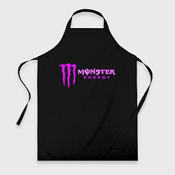 Фартук кулинарный Monster energy фиолетовый логотип, цвет: 3D-принт