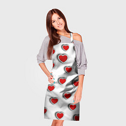 Фартук кулинарный Стикеры наклейки объемные сердечки, цвет: 3D-принт — фото 2