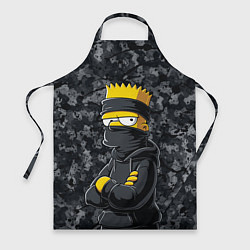 Фартук кулинарный Барт в бандане как ниндзя, цвет: 3D-принт